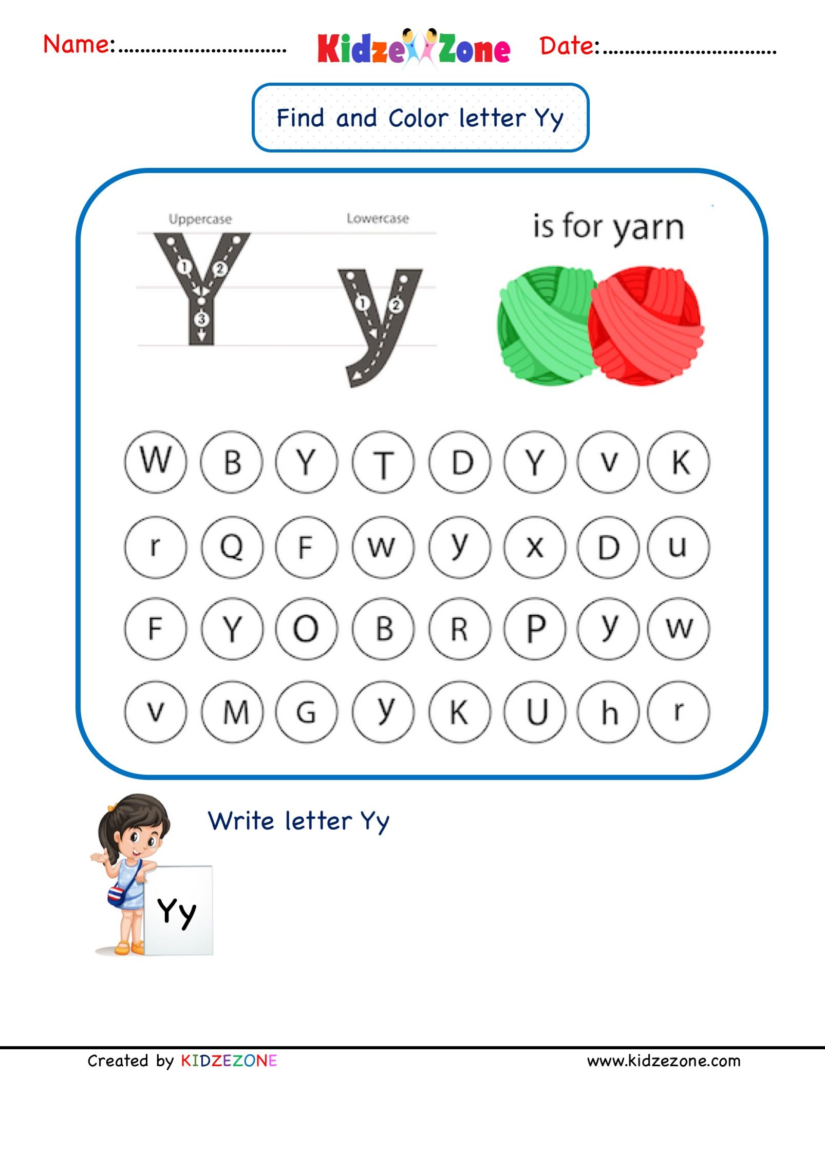 20 Letter Y Worksheets Kindergarten Free