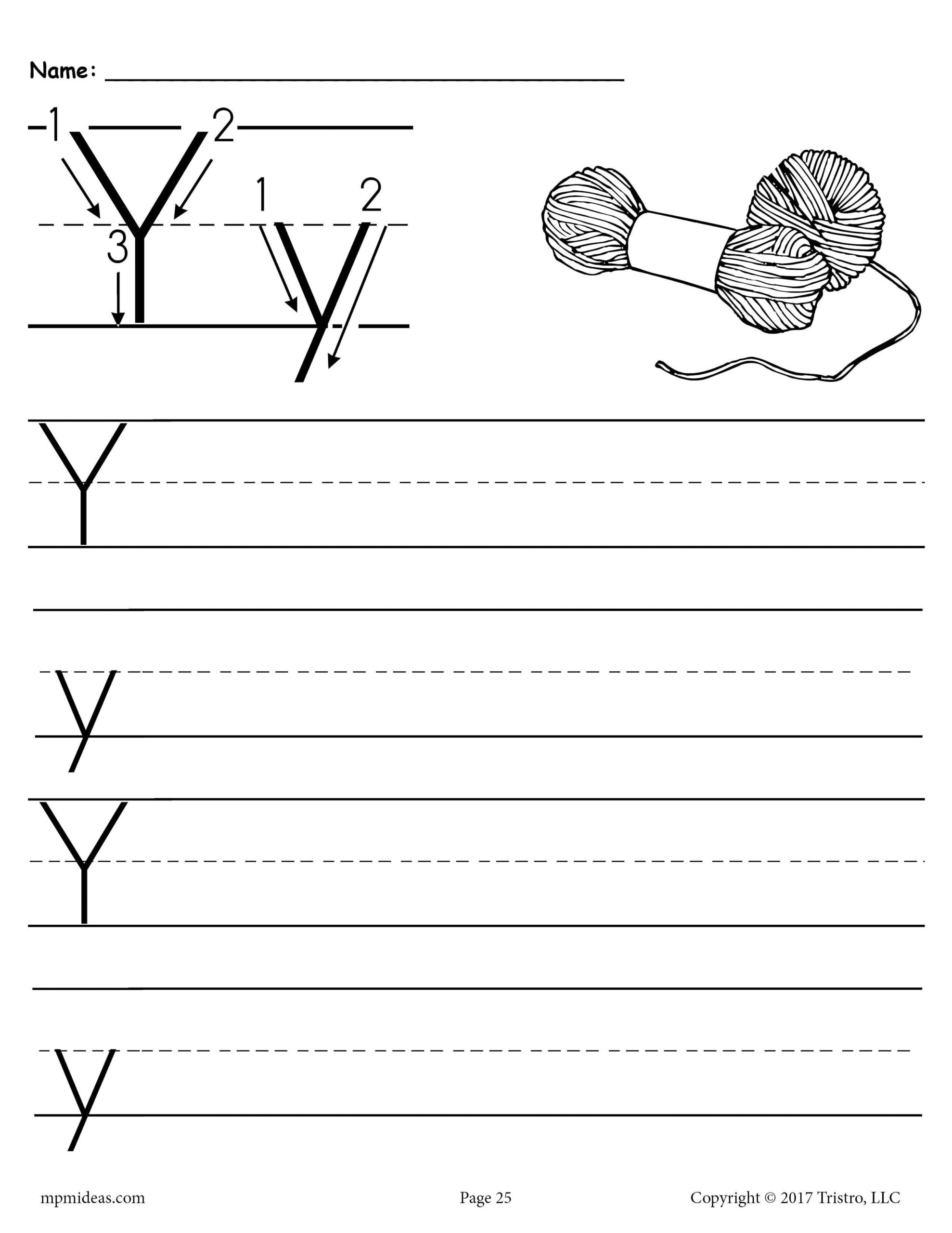 20 Letter Y Worksheets Kindergarten Free