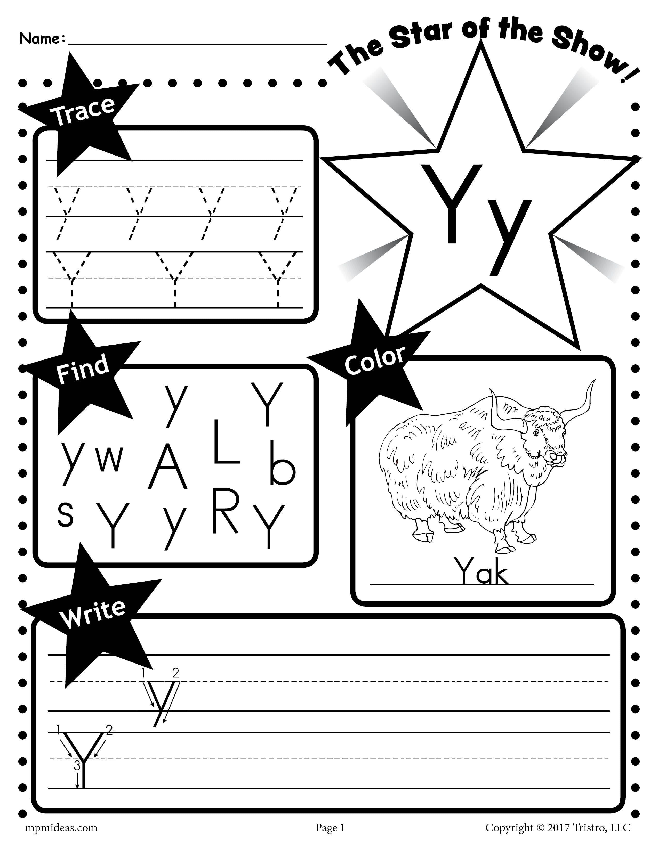 20 Letter Y Worksheets Kindergarten Free