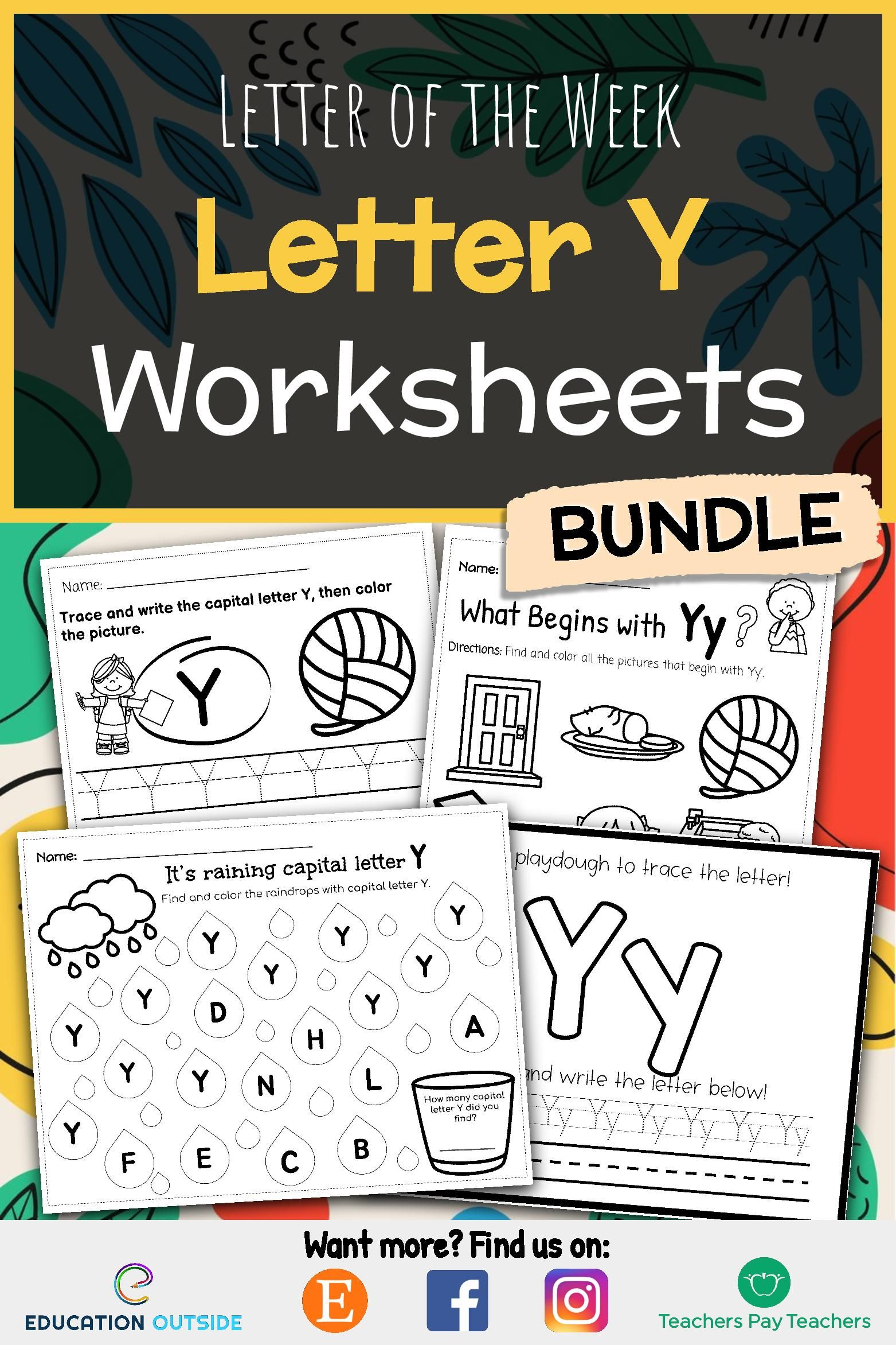 20 Letter Y Worksheets Kindergarten Free