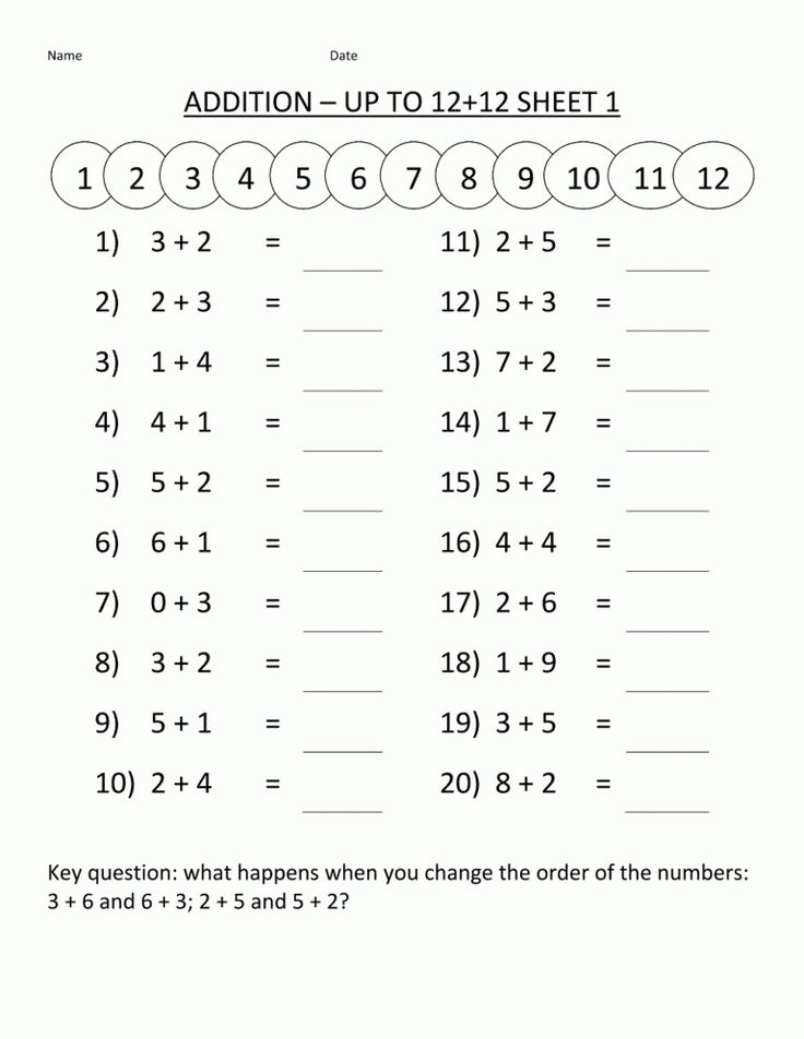 20 Math Grade 1 Worksheets Free Printable Kindergarten Pdf