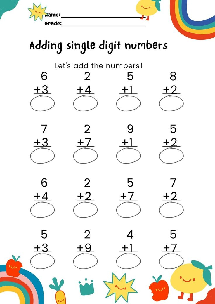 20 Math Grade 1 Worksheets Free Printable Kindergarten Pdf