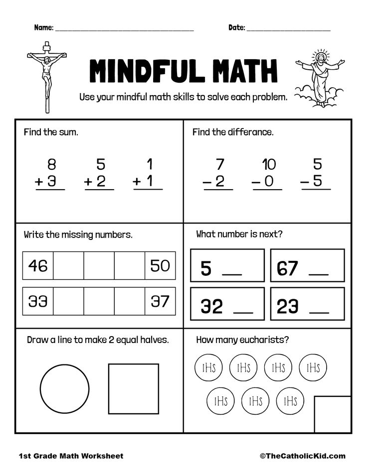 20 Math Worksheets For 1St Grade Free