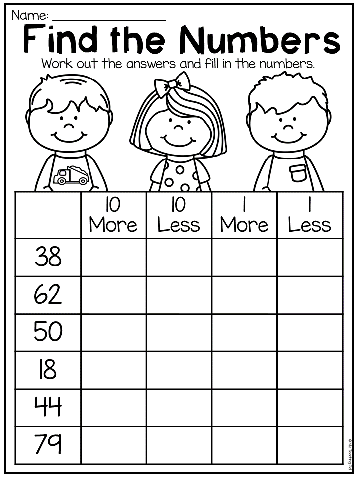 20 Math Worksheets For 1St Grade Free