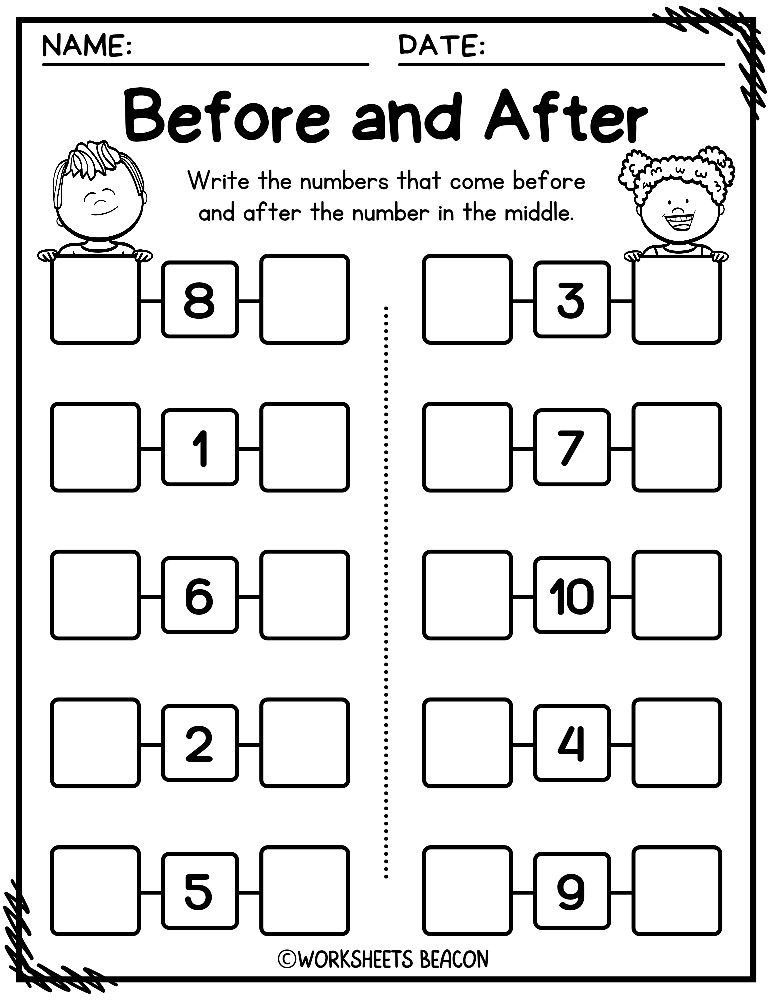 20 Math Worksheets For Kindergarten 1-20 Free