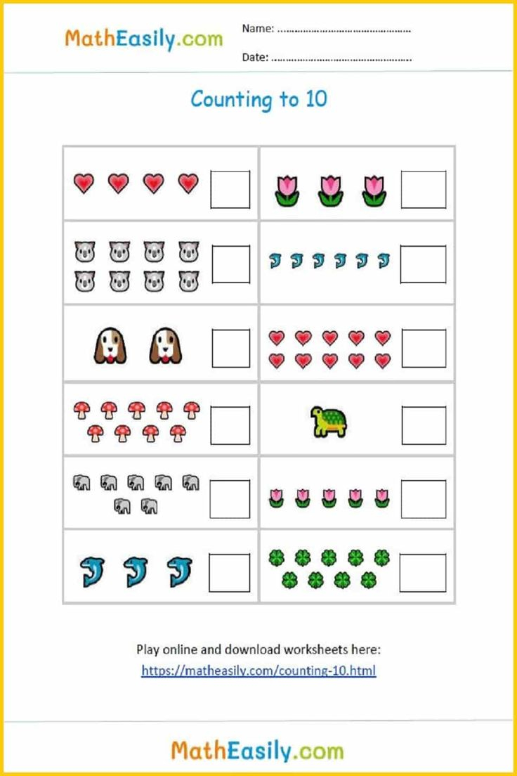 20 Math Worksheets For Kindergarten 1-20 Free