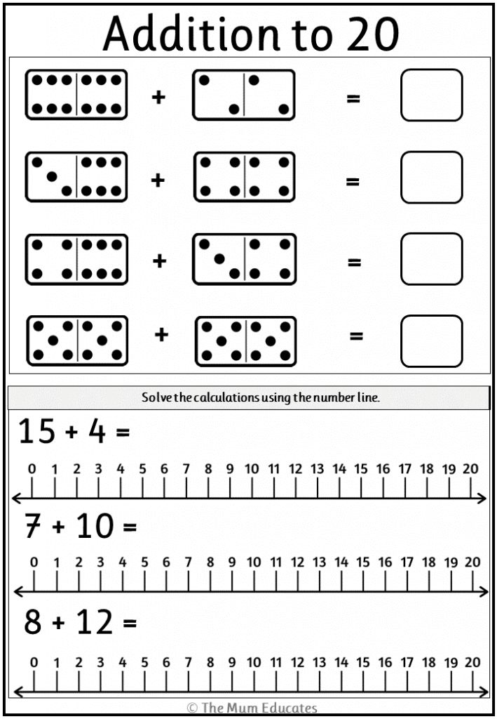 20 Math Worksheets For Kindergarten 1-20 Free