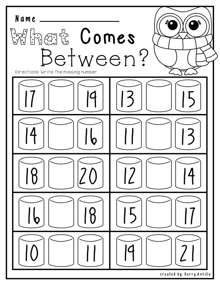 20 Math Worksheets For Kindergarten 1-20 Free