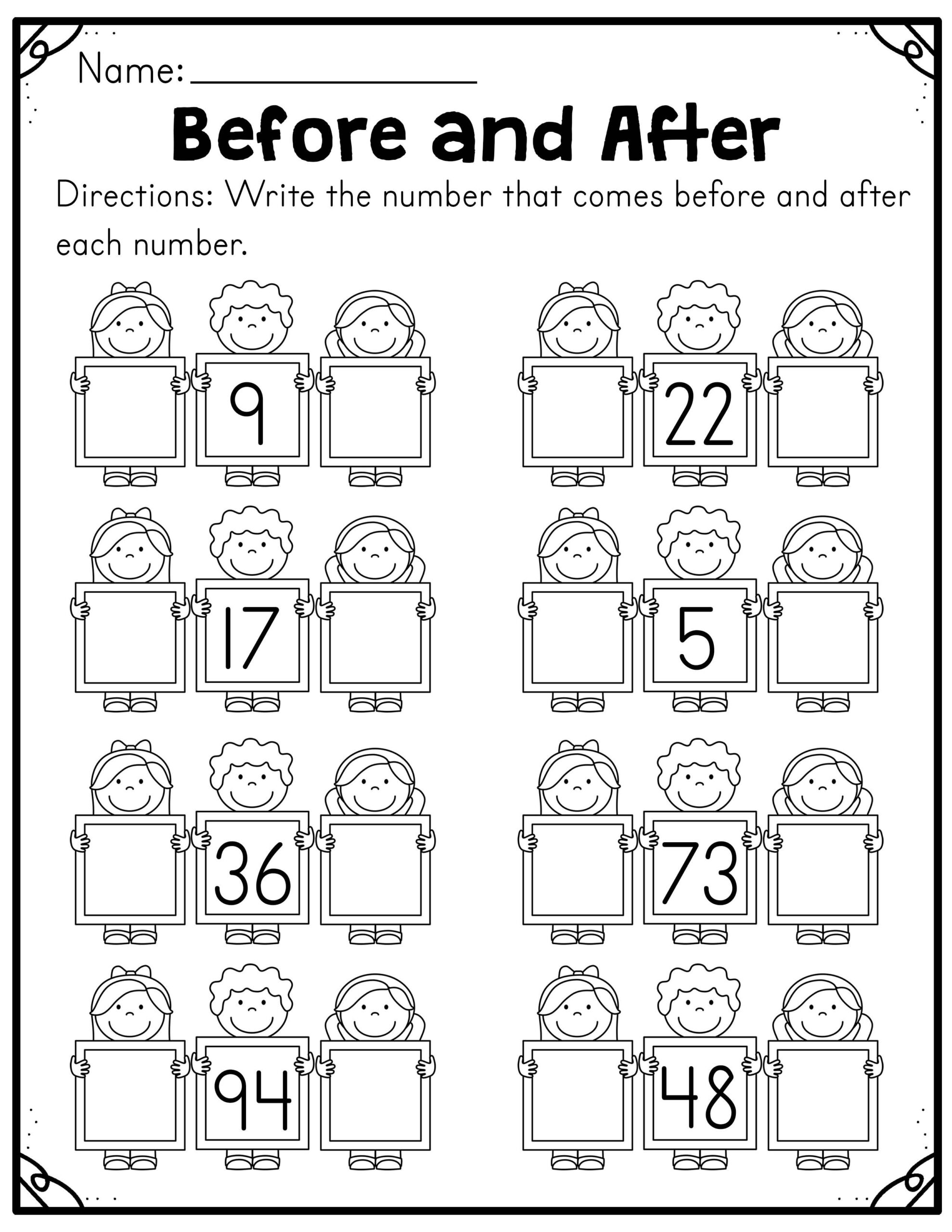 20 Math Worksheets For Kindergarten 1-20 Pdf