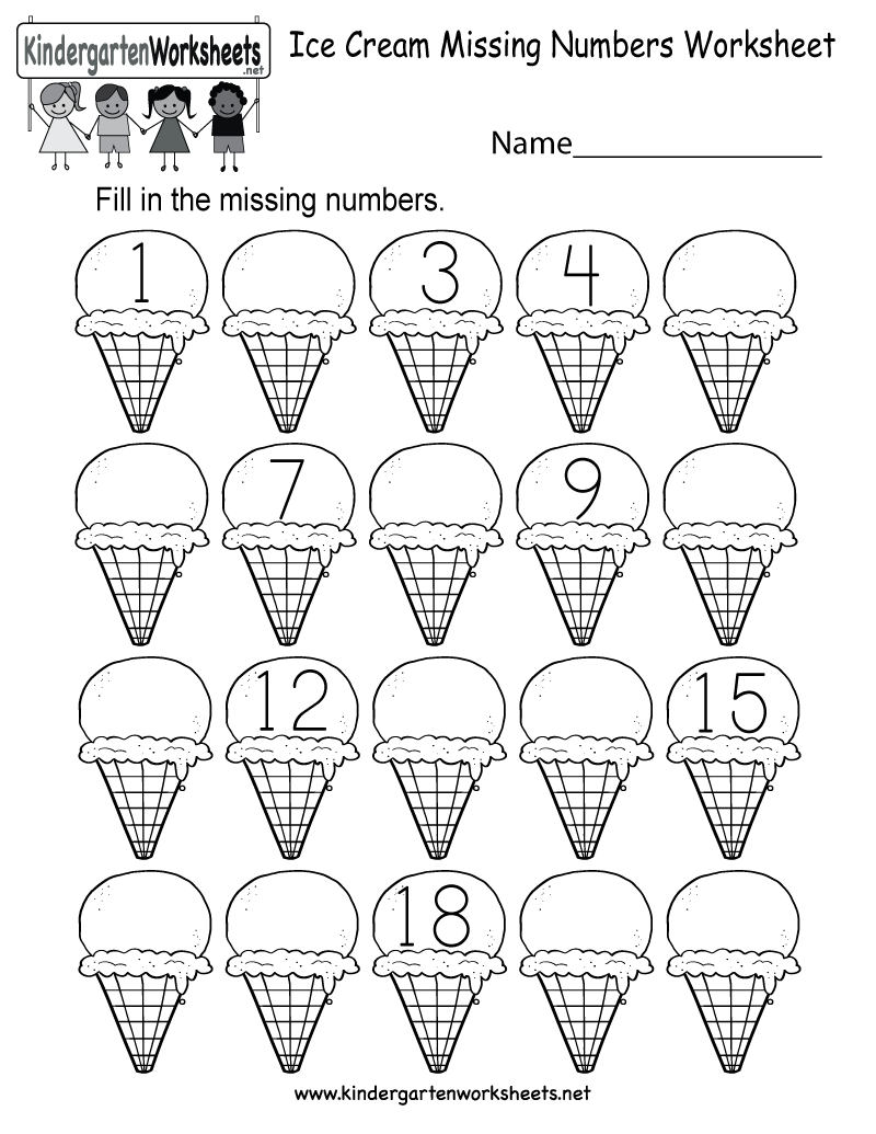 20 Math Worksheets For Kindergarten 1-20 Pdf