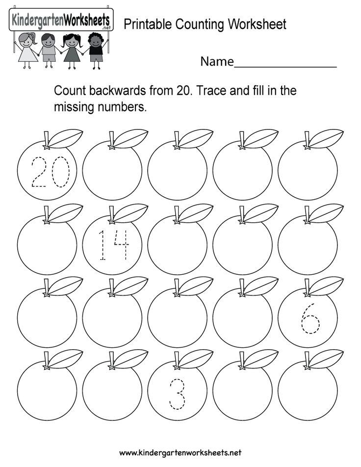 20 Math Worksheets For Kindergarten 1-20 Pdf