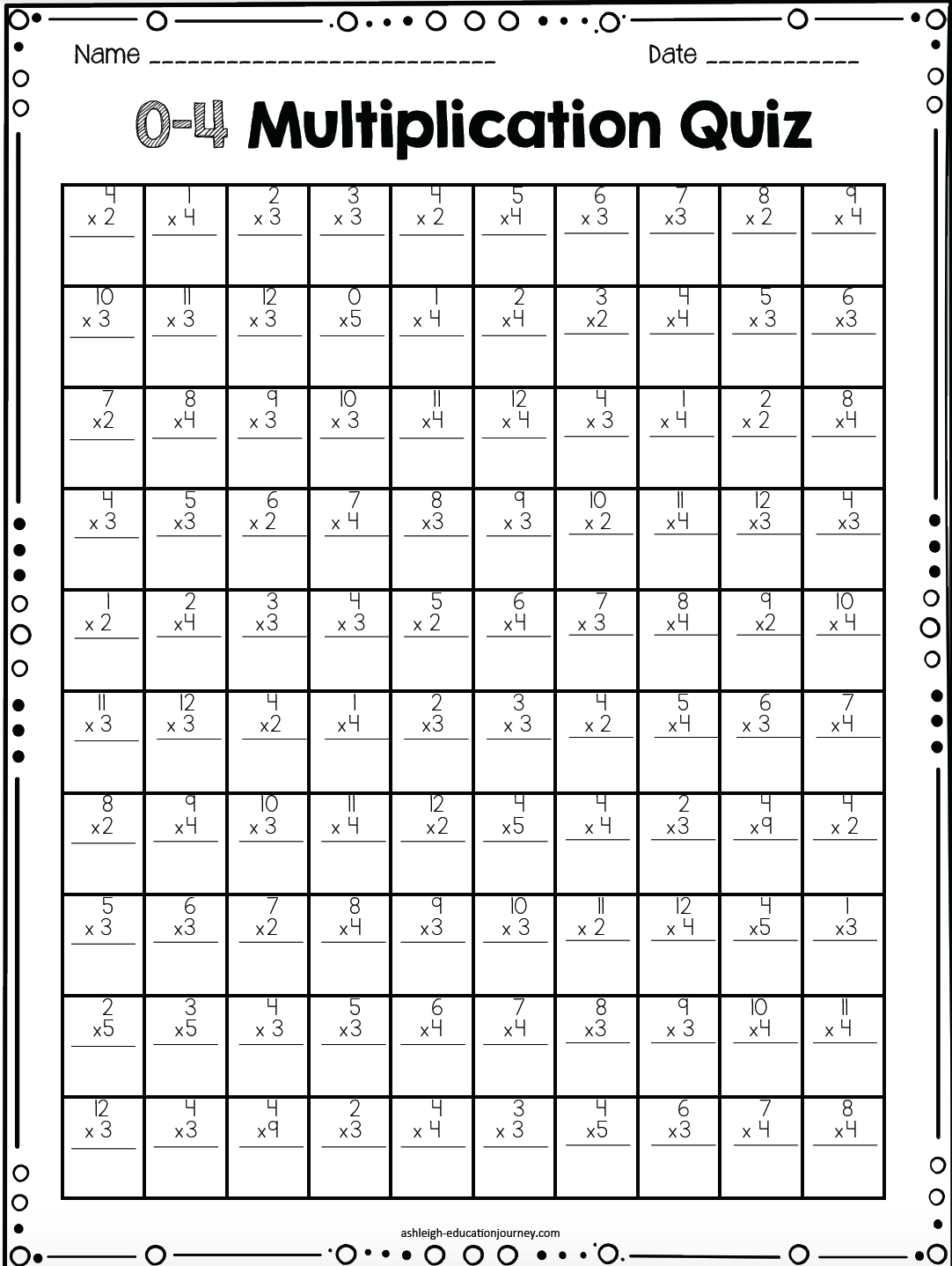 20 Multiplication Table Worksheets For Grade 1 Free