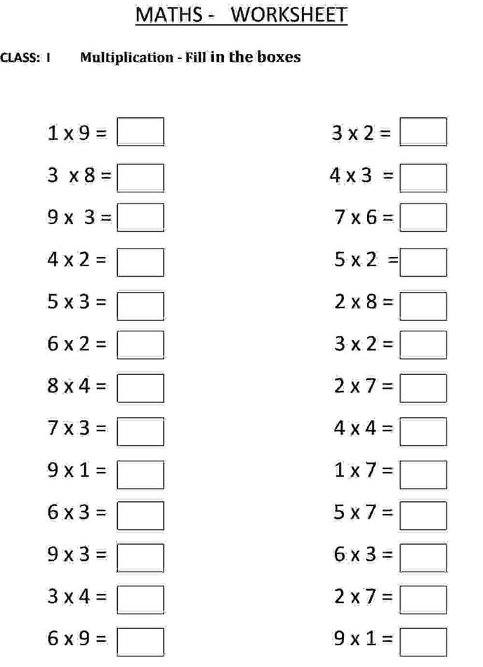 20 Multiplication Table Worksheets For Grade 1 Free