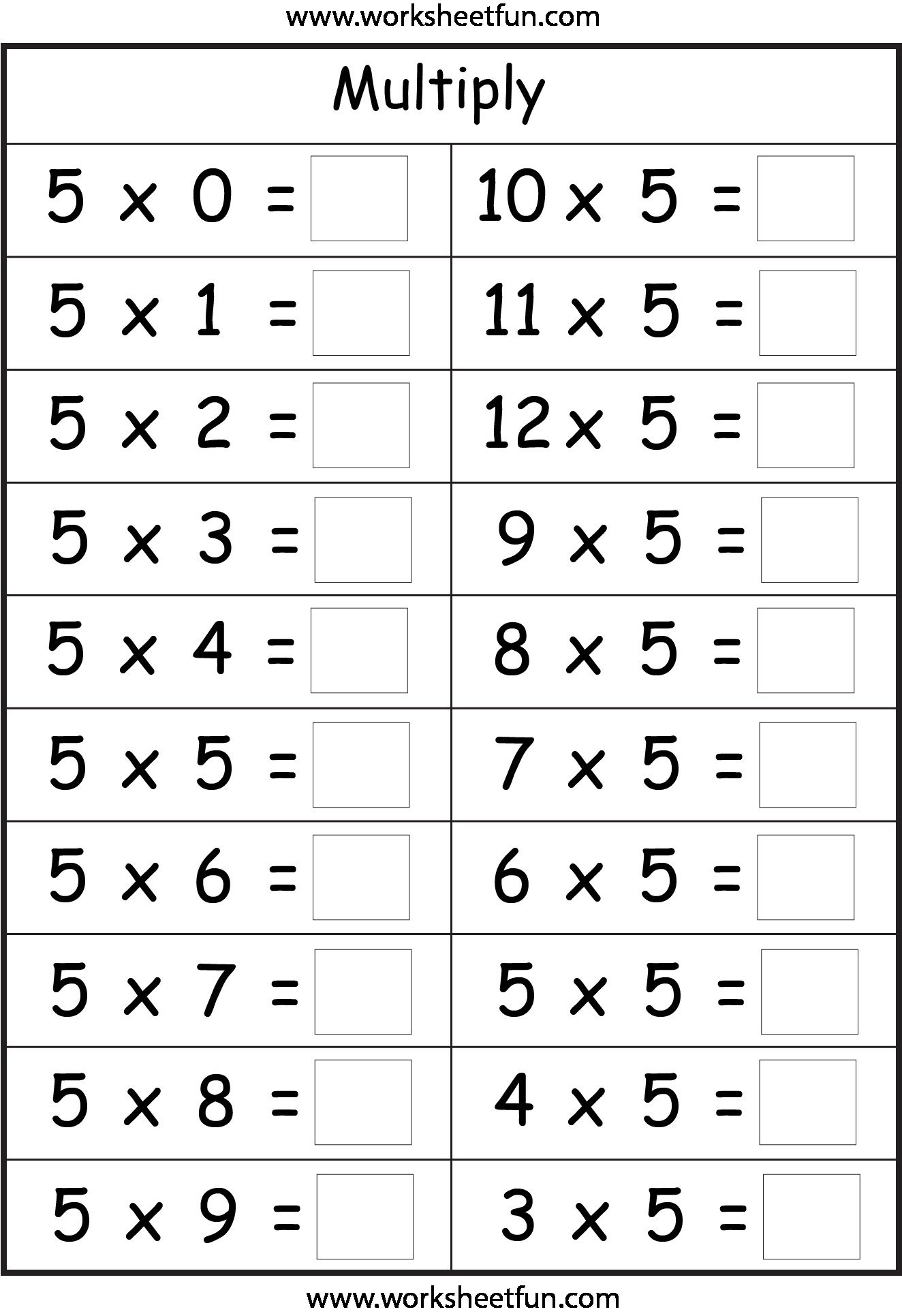 20 Multiplication Table Worksheets For Grade 1 Pdf