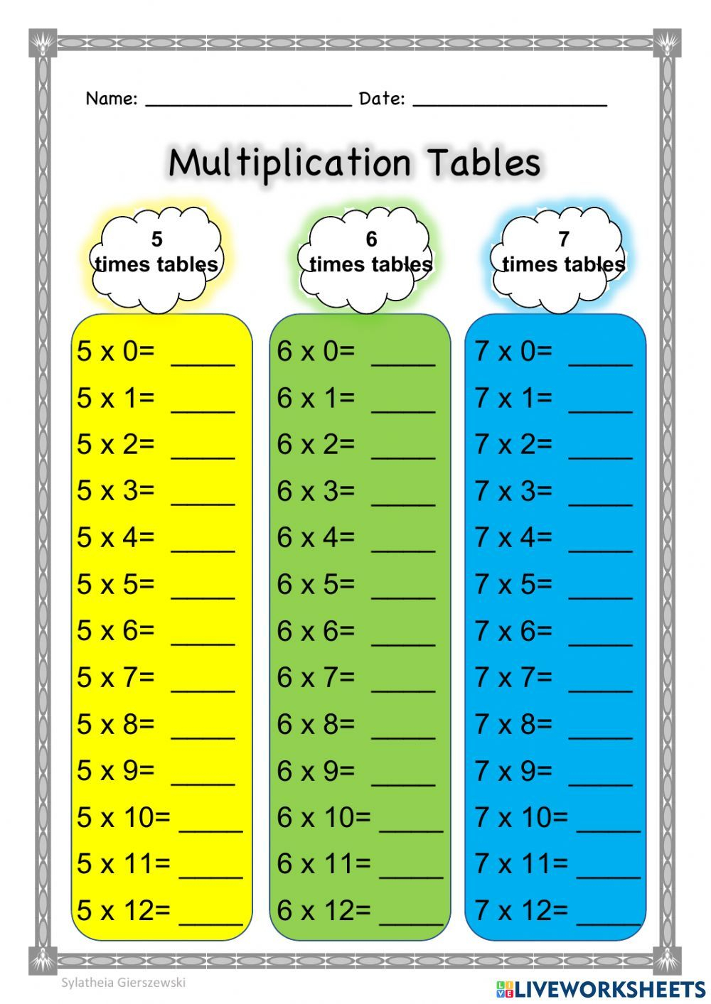 20 Multiplication Table Worksheets For Grade 1 Pdf