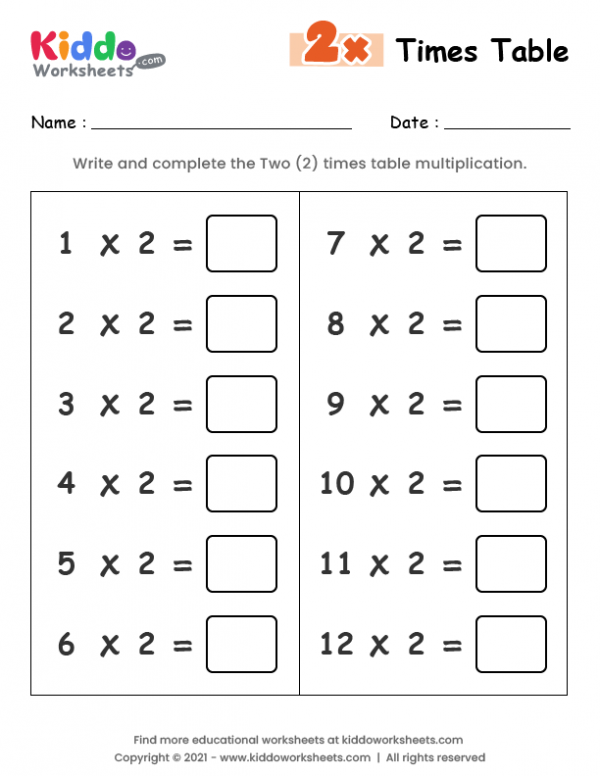 20 Multiplication Table Worksheets For Grade 1 Pdf