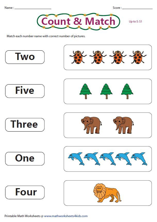 20 Number Matching Worksheets For Kindergarten Free