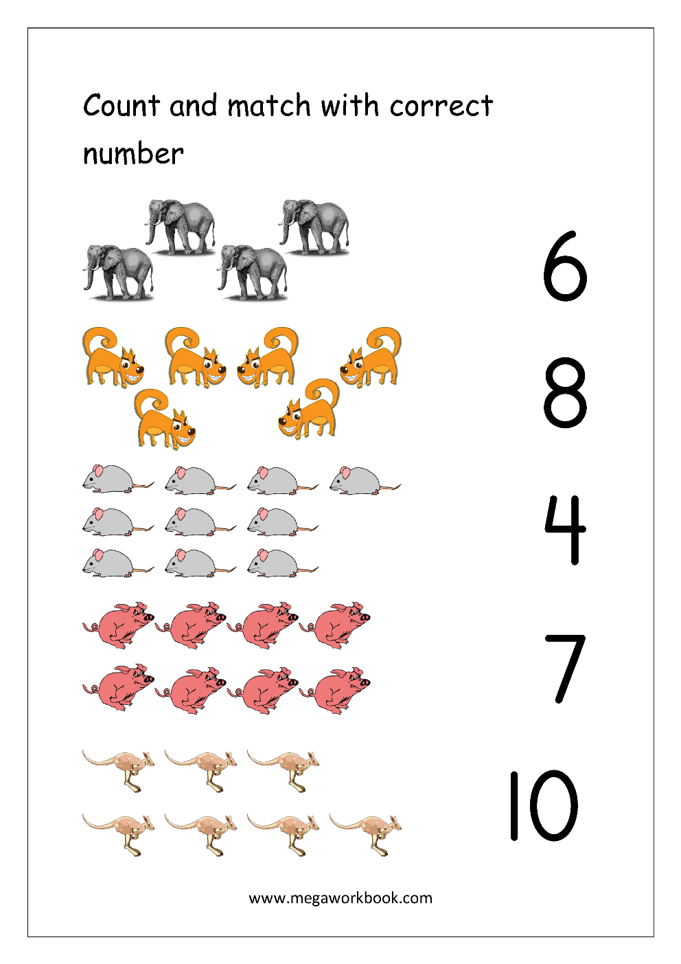 20 Number Matching Worksheets For Kindergarten Free