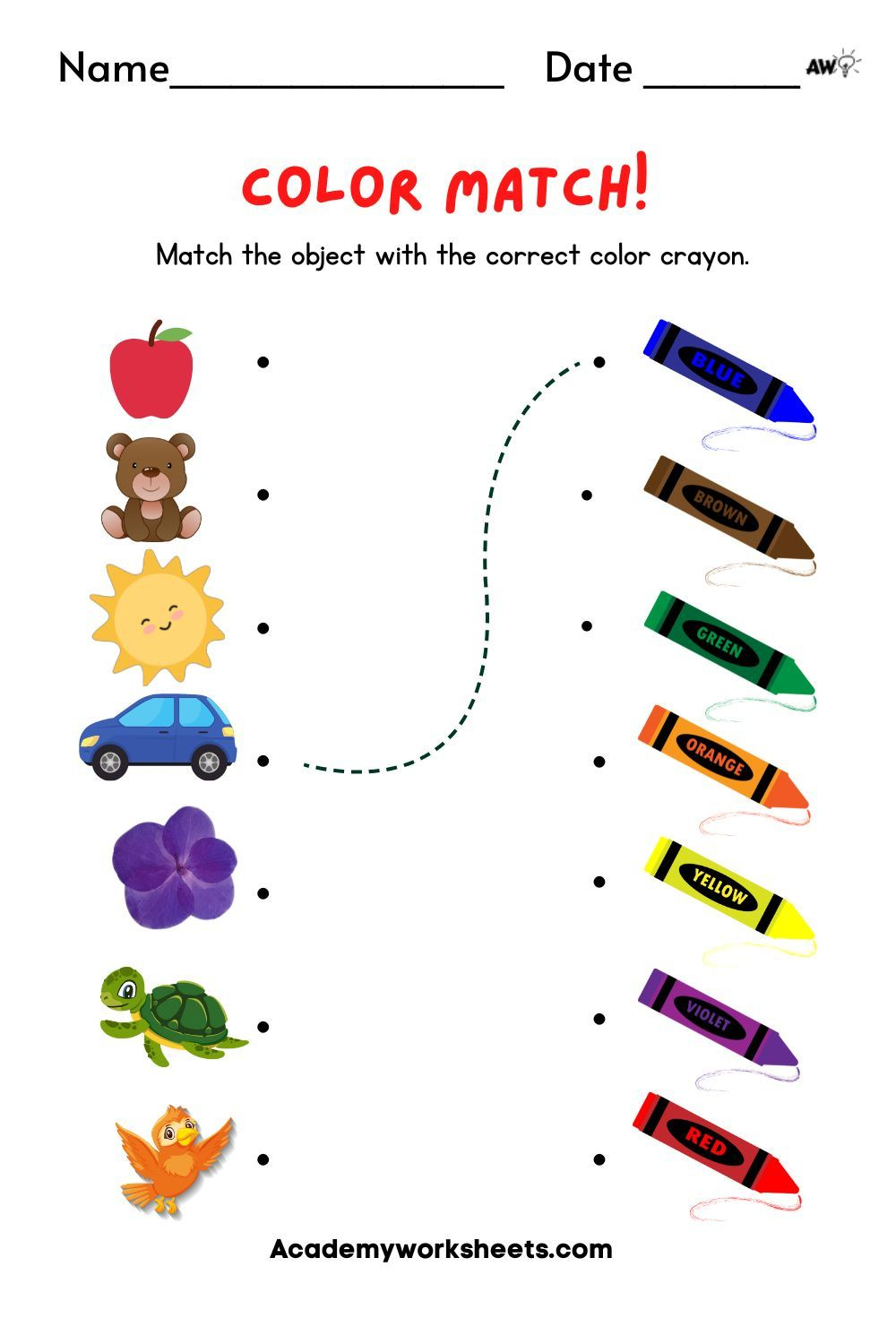 20 Number Matching Worksheets For Kindergarten Pdf