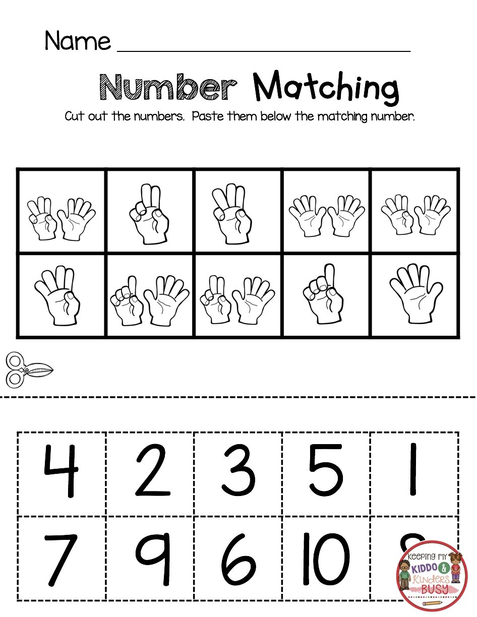 20 Number Matching Worksheets For Kindergarten Pdf