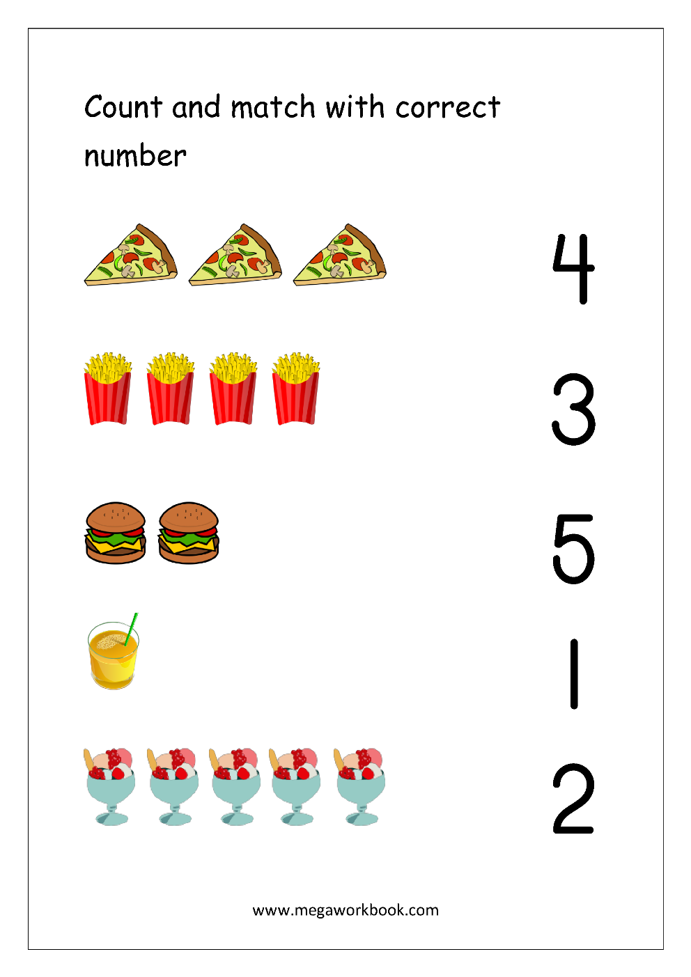 20 Number Matching Worksheets For Kindergarten Pdf