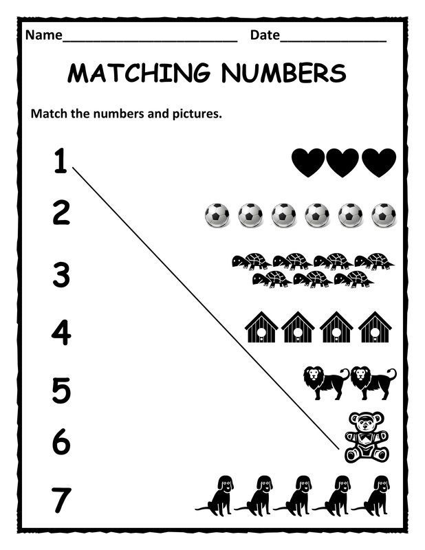 20 Number Matching Worksheets For Kindergarten Pdf