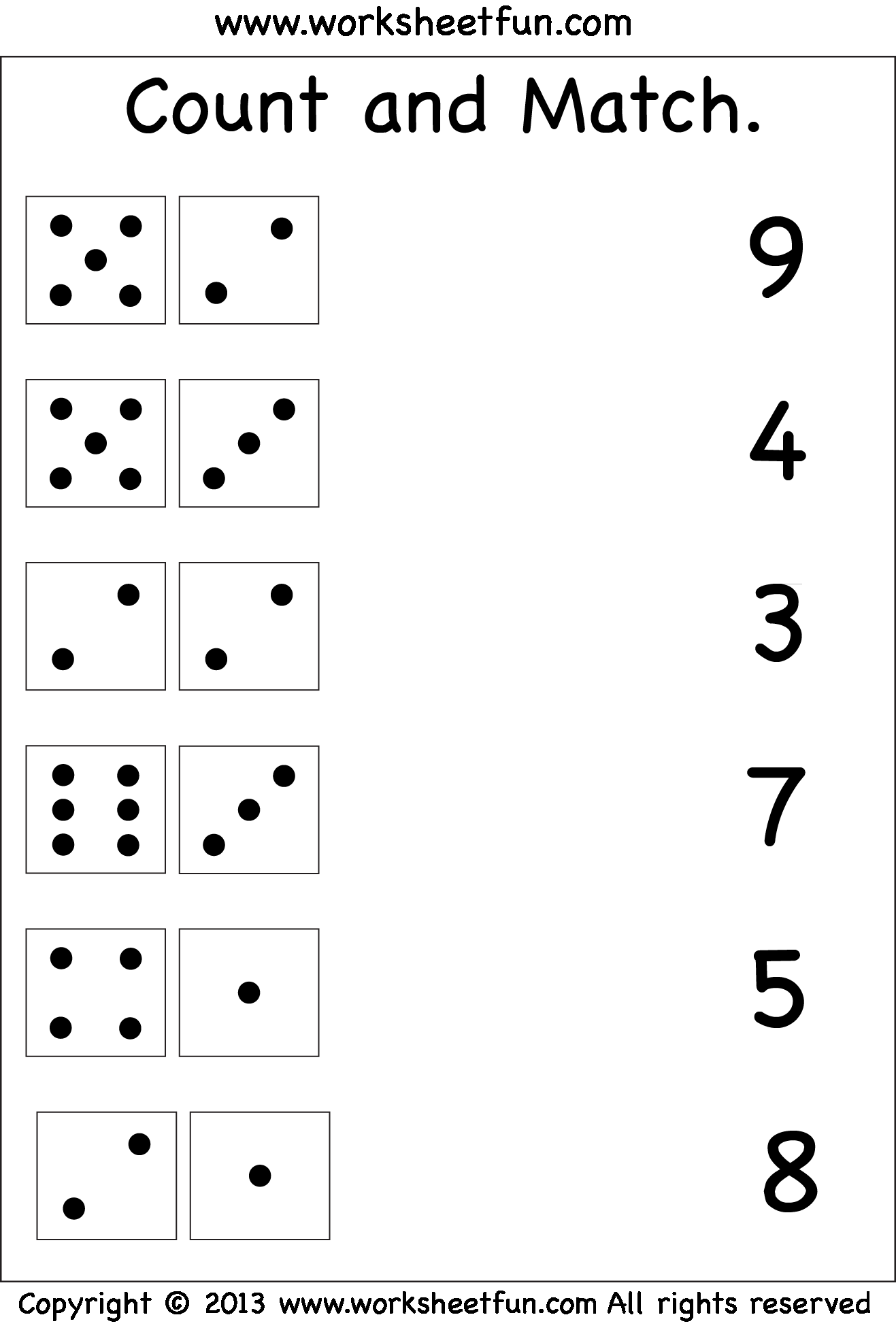 20 Number Matching Worksheets For Kindergarten Pdf