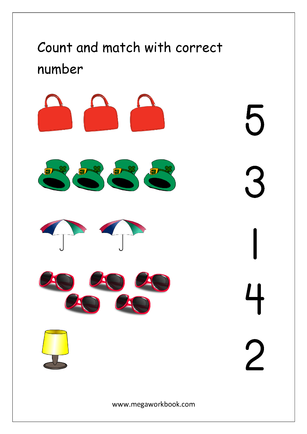 20 Number Matching Worksheets For Kindergarten Pdf