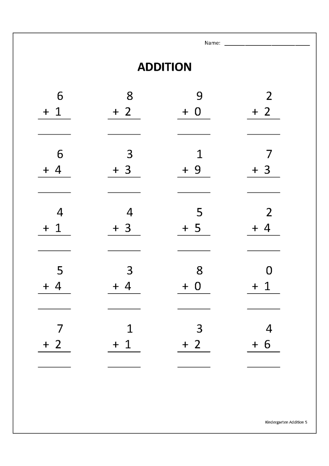 20 Nursery Grade Math Worksheets Pdf