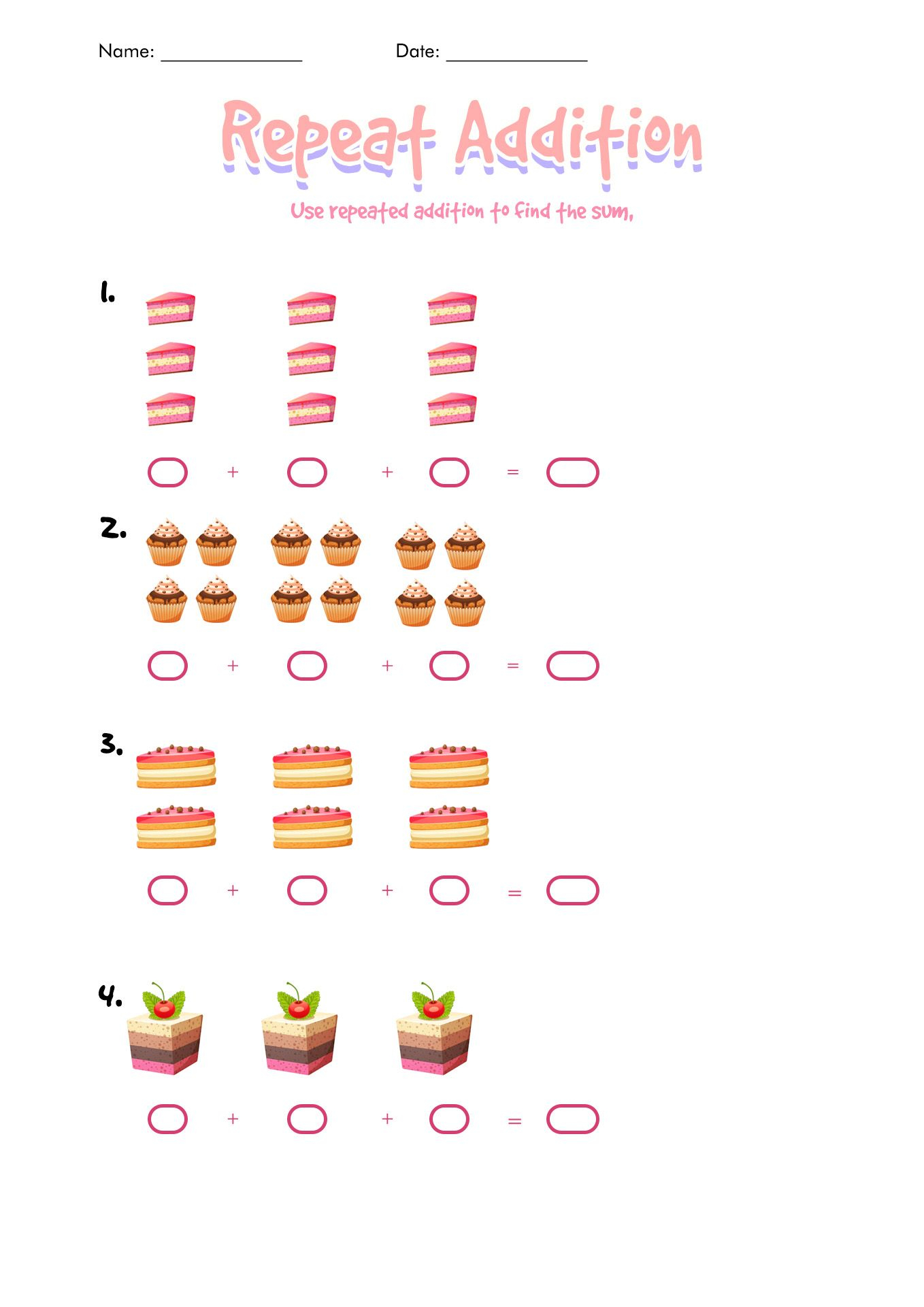 20 Repeated Addition Worksheets Grade 2 Free