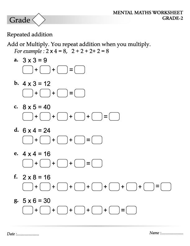 20 Repeated Addition Worksheets Grade 2 Free