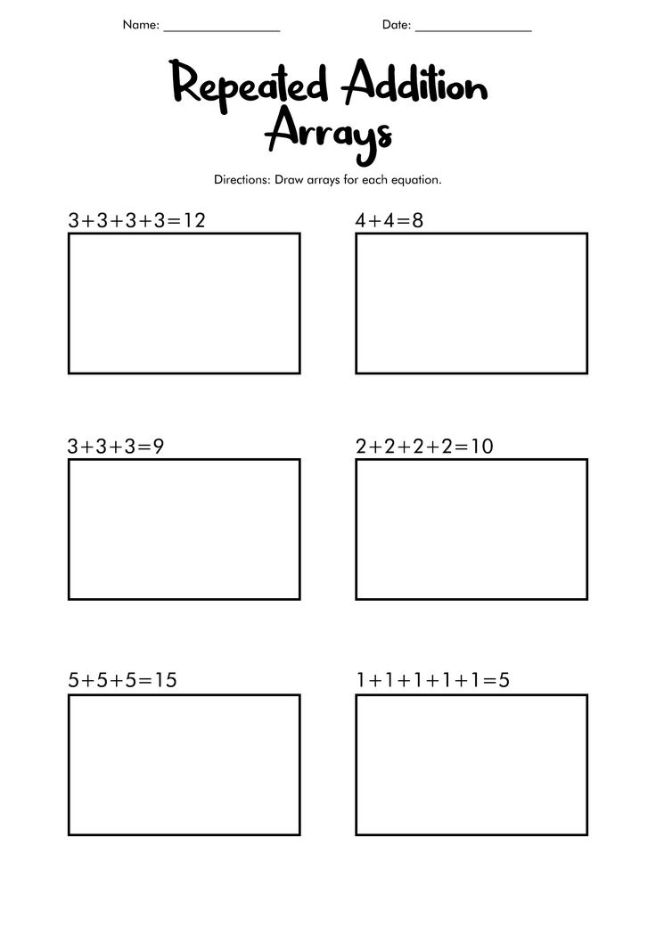 20 Repeated Addition Worksheets Grade 2 Free