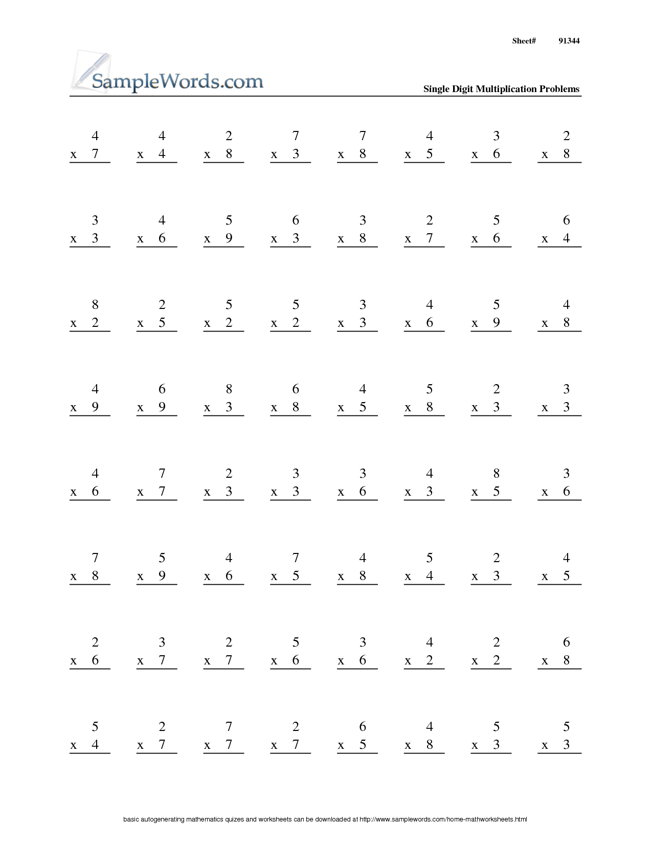 20 Rocket Math Multiplication Worksheets Free