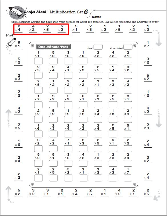 20 Rocket Math Multiplication Worksheets Pdf