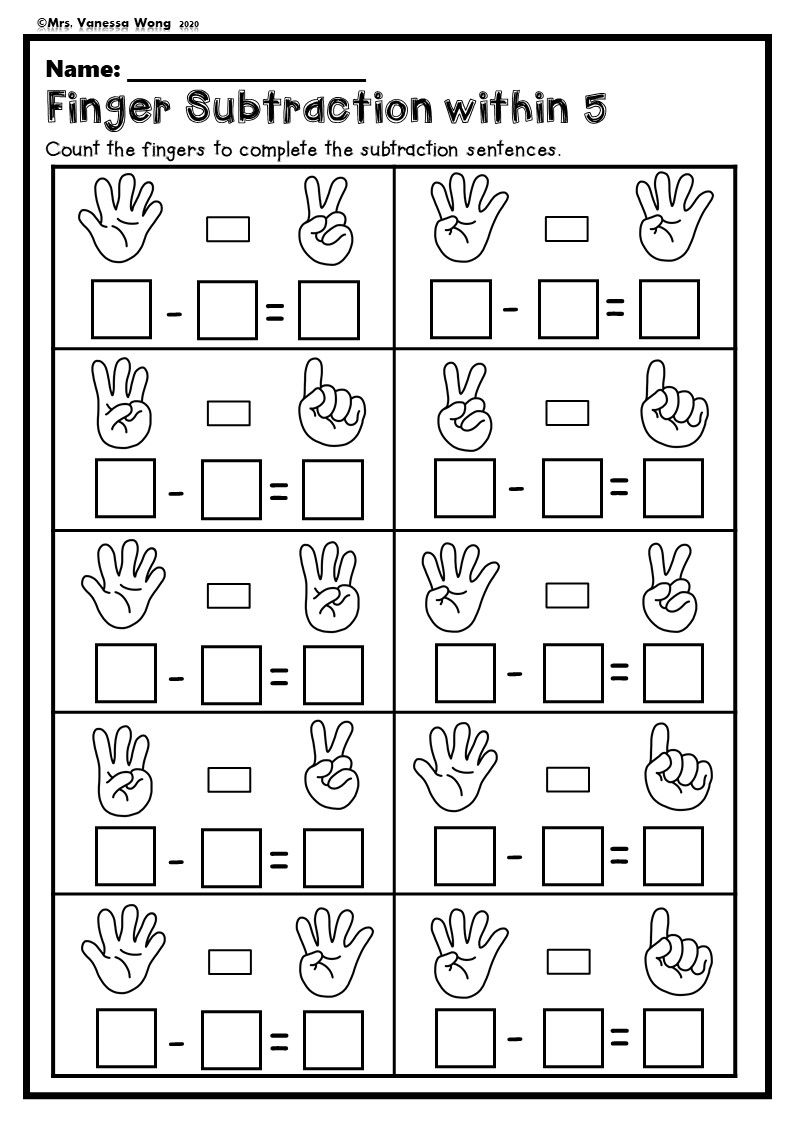 20 Subtraction Worksheets For Kindergarten 2 Free