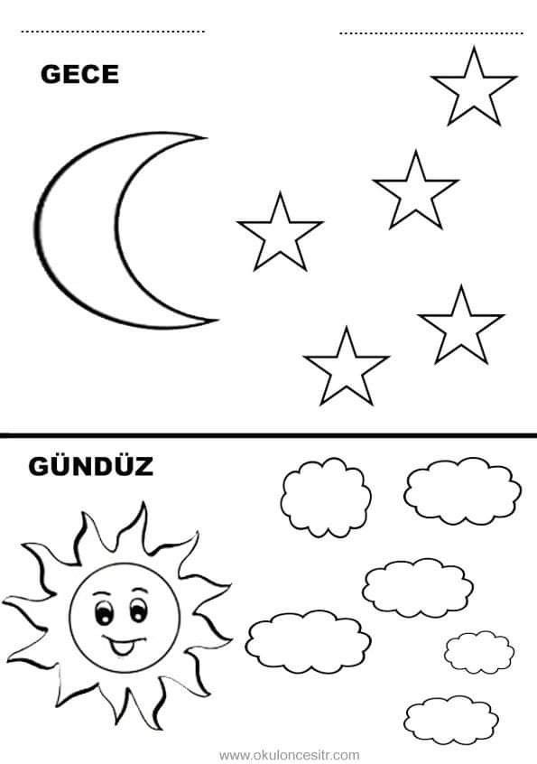 20 Worksheets For Kindergarten Day And Night Free