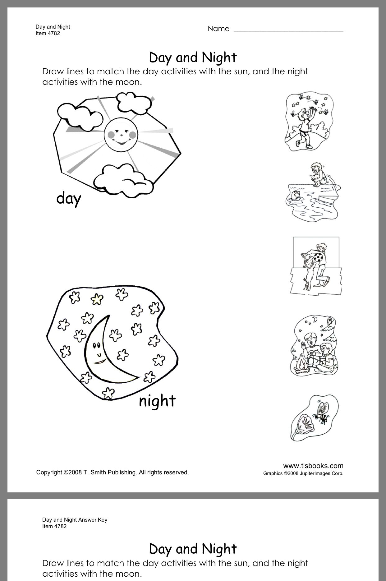 20 Worksheets For Kindergarten Day And Night Pdf