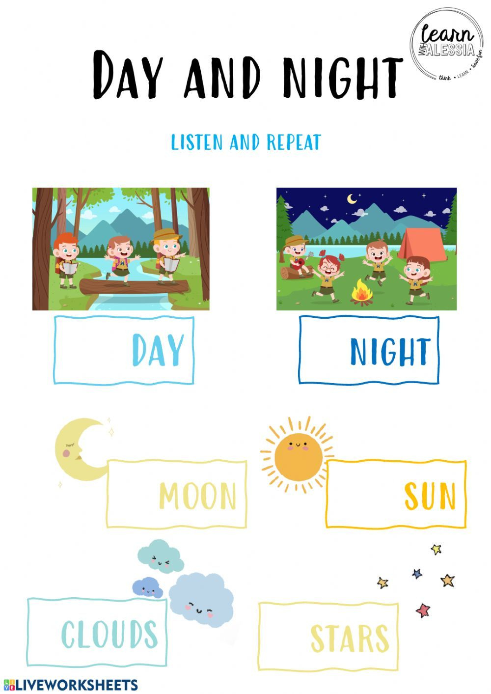 20 Worksheets For Kindergarten Day And Night Pdf