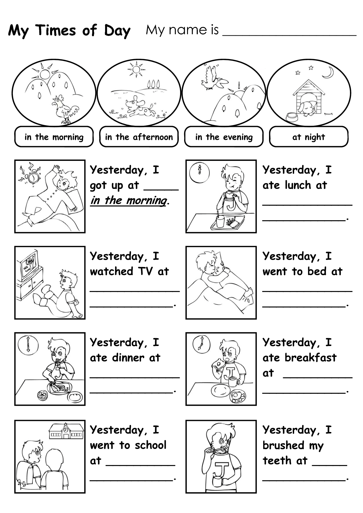 20 Worksheets For Kindergarten Day And Night Pdf