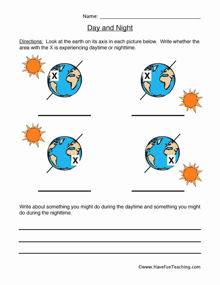 20 Worksheets For Kindergarten Day And Night Pdf