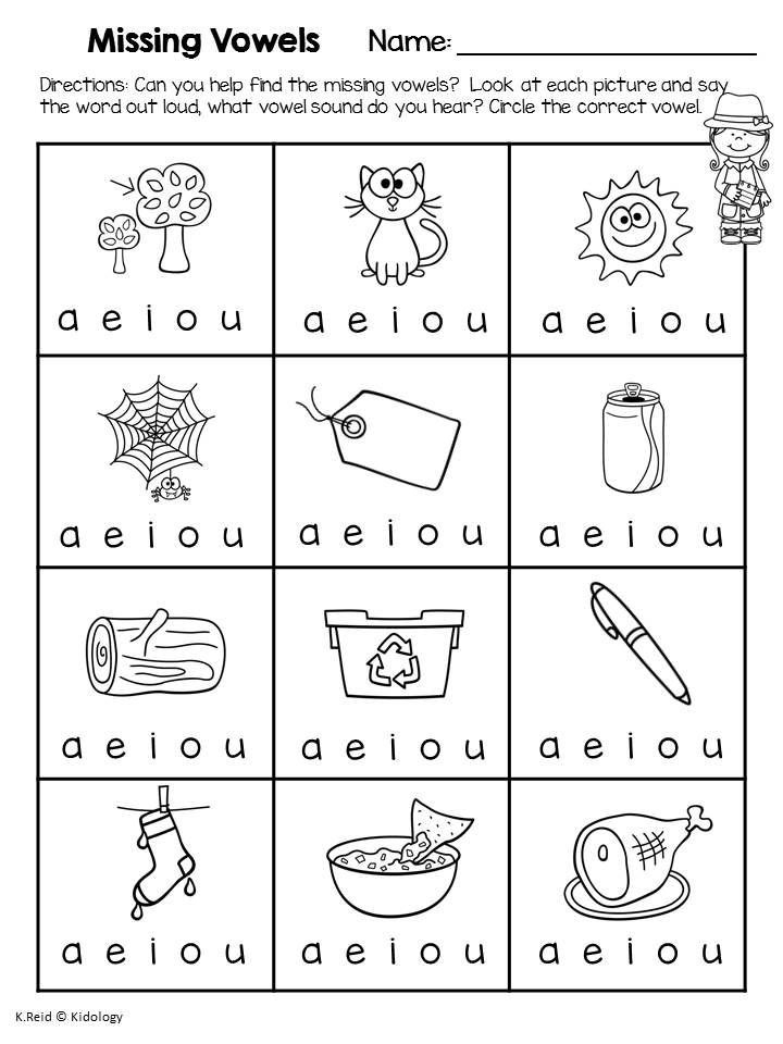 20 Worksheets For Kindergarten Vowels Free