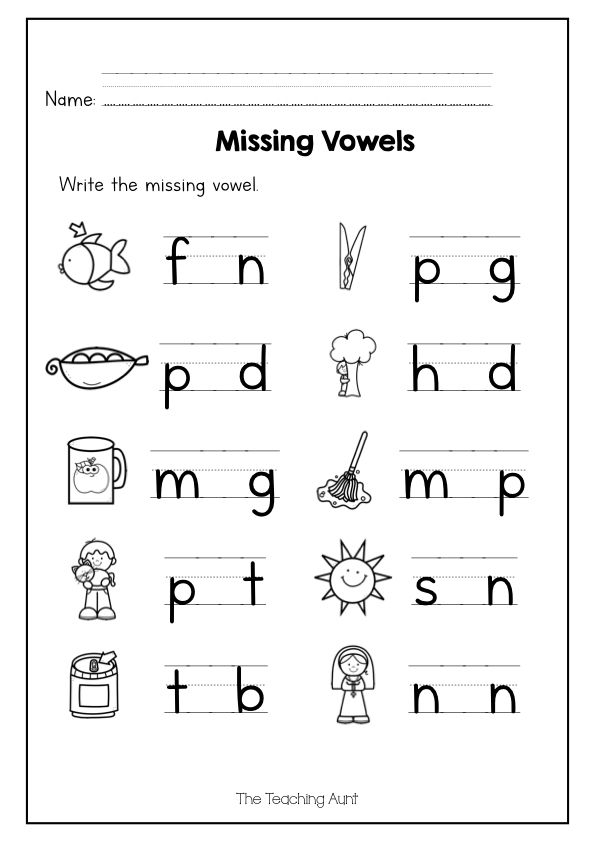 20 Worksheets For Kindergarten Vowels Free