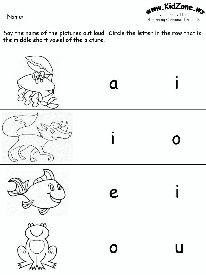 20 Worksheets For Kindergarten Vowels Free