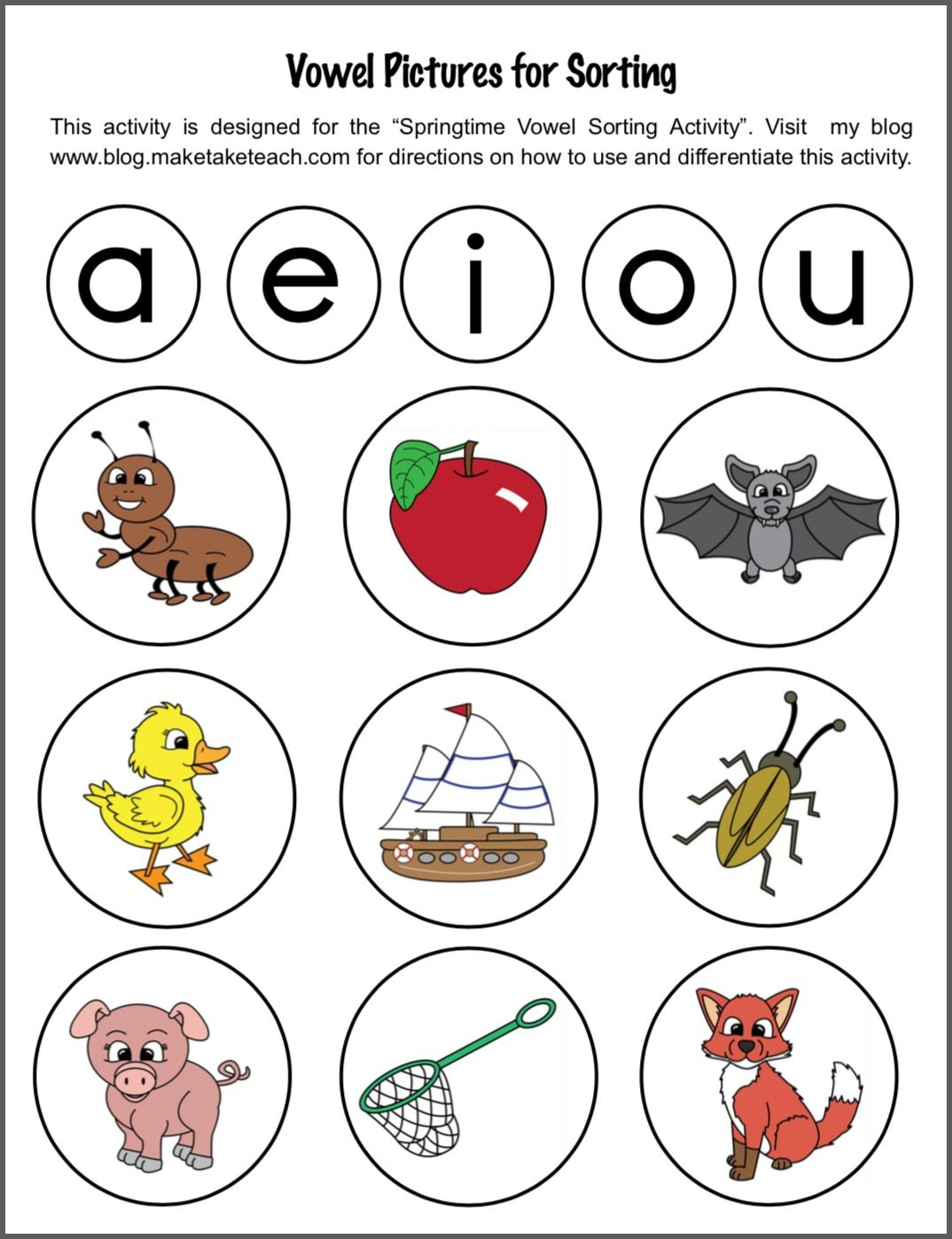 20 Worksheets For Kindergarten Vowels Free