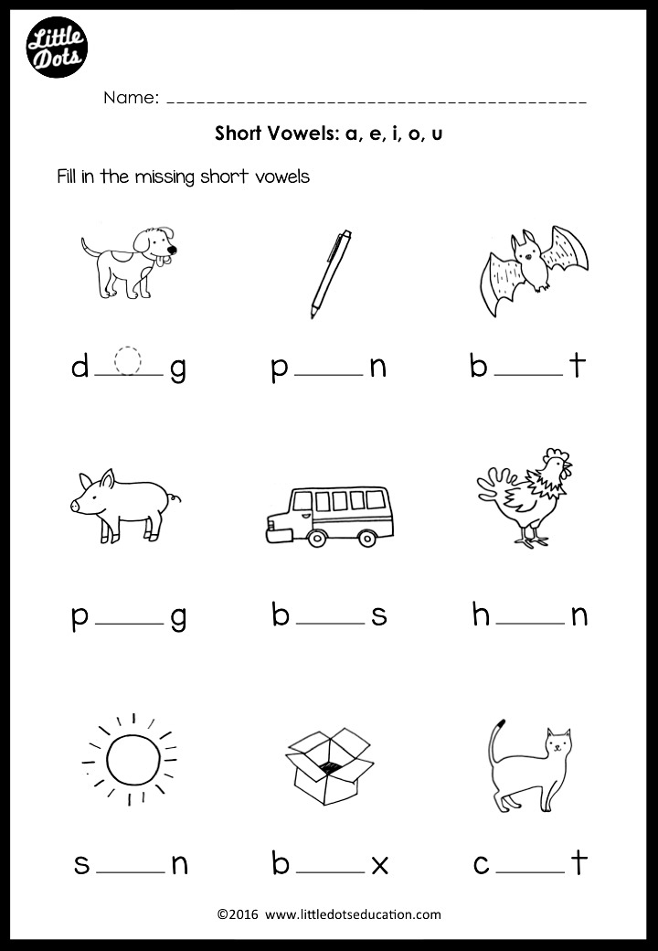 20 Worksheets For Kindergarten Vowels Pdf