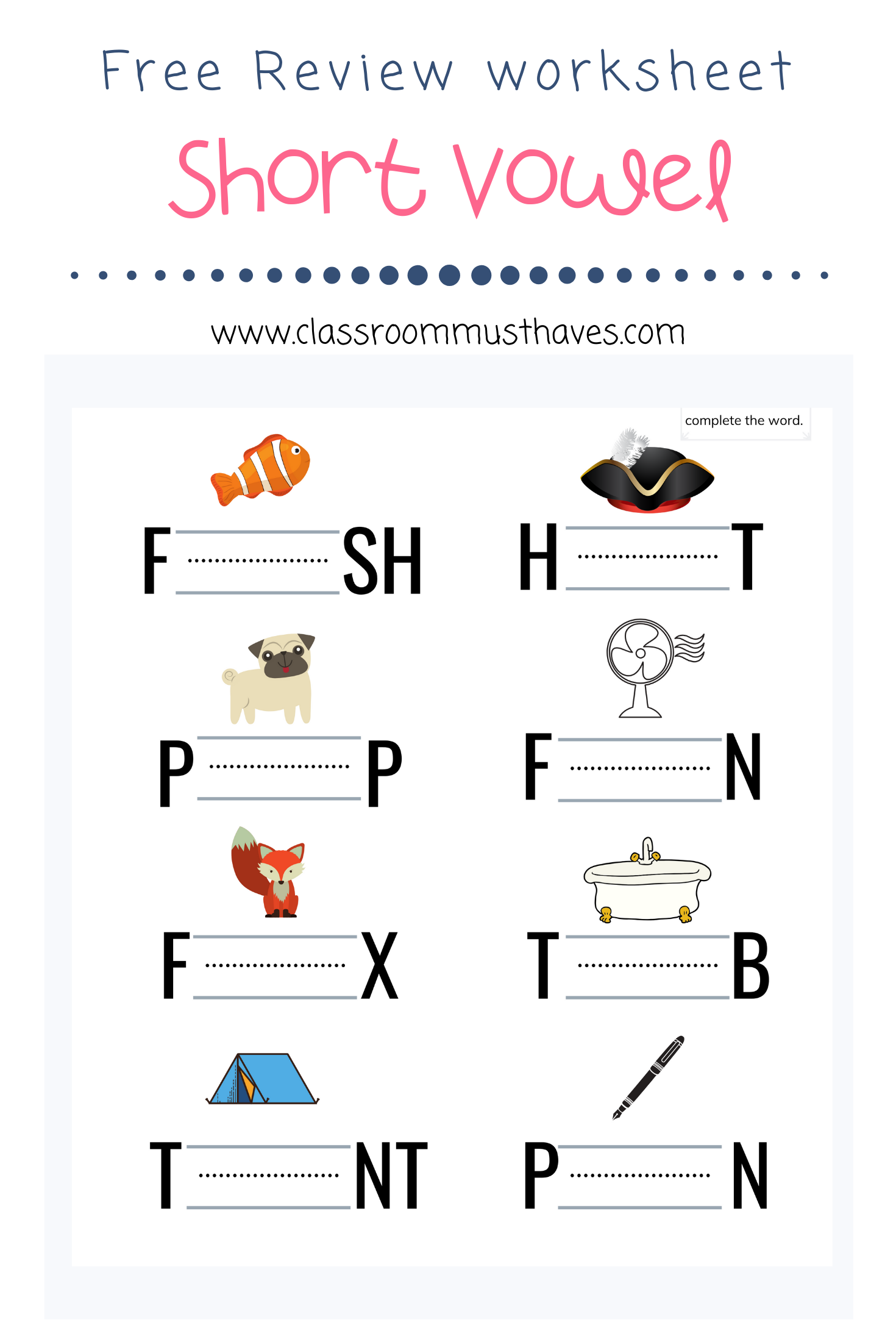 20 Worksheets For Kindergarten Vowels Pdf