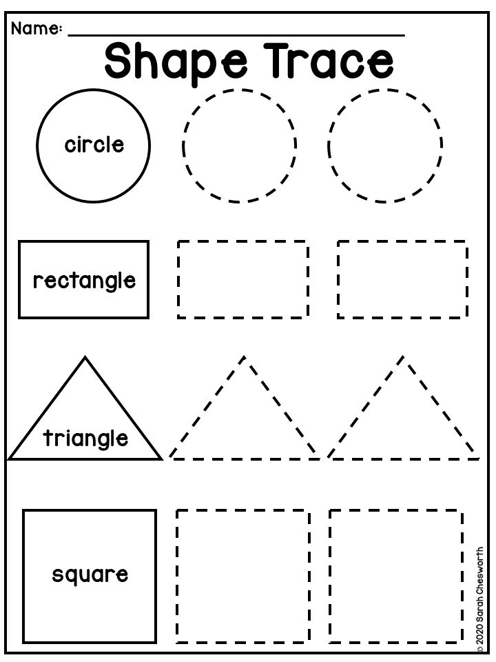 20 Worksheets Of Shapes For Kindergarten Free