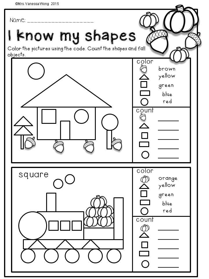 20 Worksheets Of Shapes For Kindergarten Free