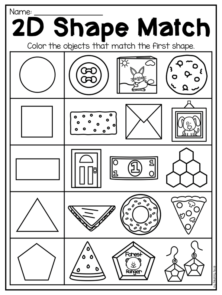 20 Worksheets Of Shapes For Kindergarten Pdf