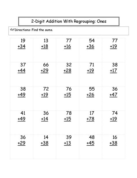 21 Addition For 2Nd Grade Worksheets